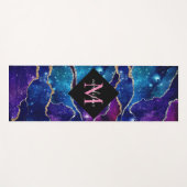 Modern Mit Monogramm Gold Lila Blue Agate Yogamatte (Vorderseite (Horizontal))