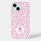 Modern Mit Monogramm rosa Leopard Print Case-Mate iPhone Hülle (Rückseite)