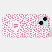 Modern Mit Monogramm rosa Leopard Print Case-Mate iPhone Hülle (Rückseite (Horizontal))