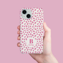 Modern Mit Monogramm rosa Leopard Print