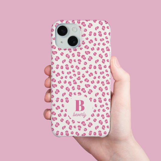 Modern Mit Monogramm rosa Leopard Print Case-Mate iPhone Hülle