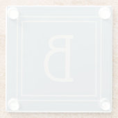 Modern Mit Monogramm Soft Blue & Ivory Initial Glasuntersetzer (Rückseite)
