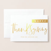 Modern Mix Typografie Happy Thanksgiving Folienkarte (Vorderseite mit Umschlag)