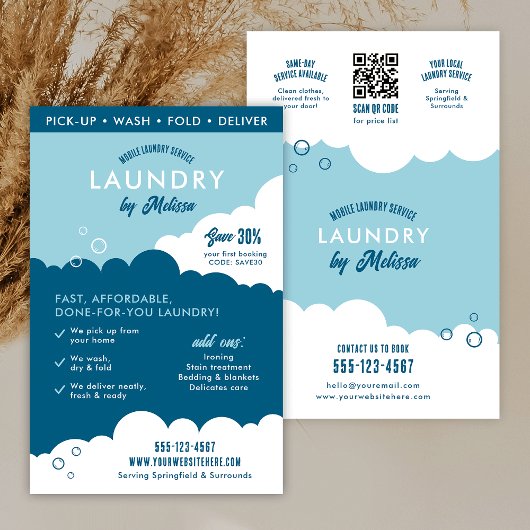 Modern Mobile Laundry Service Laundromat Marketing Flyer