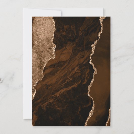Modern Mocha Gold Agate Brown Save the Date (Rückseite)