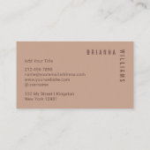 Modern Mocha Mousse Beruflich Monogram Visitenkarte (Rückseite)