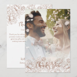 Modern Mocha Mousse Boho Elegantes Hochzeitsslima Dankeskarte