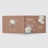 Modern Mocha Mousse Wedding Peony & Hydrangea Gästebuch (Voll)
