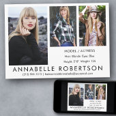 Modern Model Actor 3 Fotos Comp Card Einladung