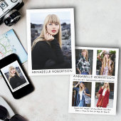 Modern Model Actor 5 Foto Comp Card Einladung