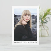 Modern Model Actor 5 Foto QR Code Comp Card Einladung (Stehend Vorderseite)