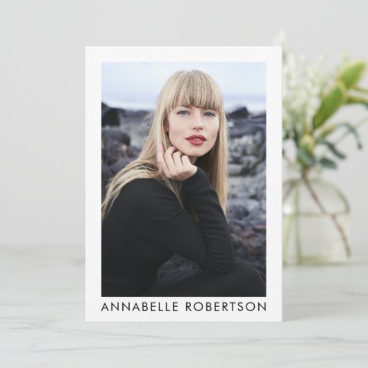 Modern Model Actor QR Code 4 Foto Comp Card Einladung (Stehend Vorderseite)