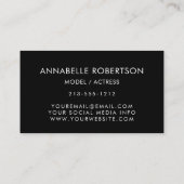 Modern Model and Schauspieler 3 Fotos Pro Visitenkarte (Rückseite)