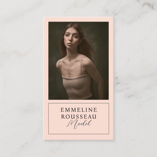 Modern Model Beruflich Foto Business Card Visitenkarte (Vorderseite)