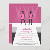 Modern Models Runway Fashion Show Birthday Party Einladung (Vorne/Hinten)
