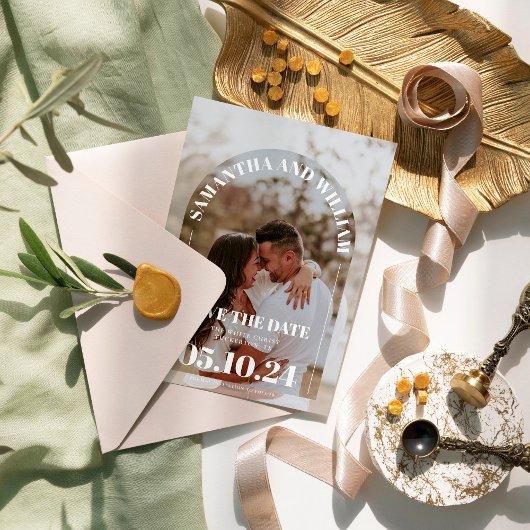 Modern Modern Arch Foto Wedding Save The Date