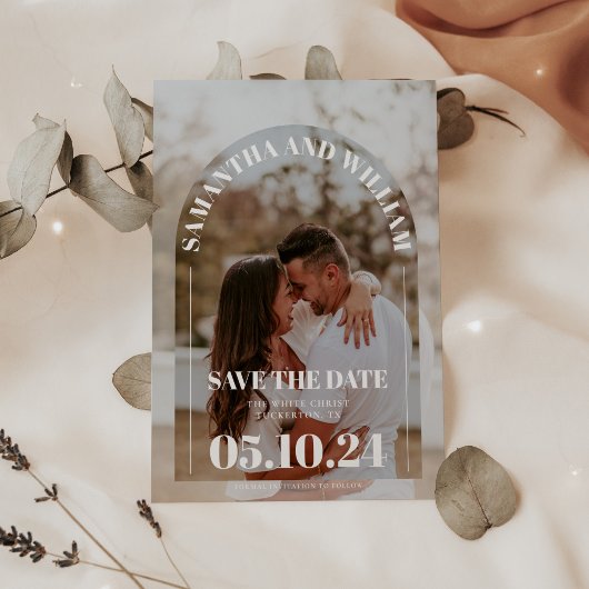 Modern Modern Arch Foto Wedding Save The Date