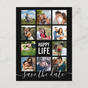 Modern Modern Foto Collage Save the Date Postcard Postkarte
