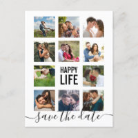 Modern Modern Foto Collage Save the Date Postcard