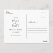 Modern Modern Foto Collage Save the Date Postcard Postkarte (Rückseite)