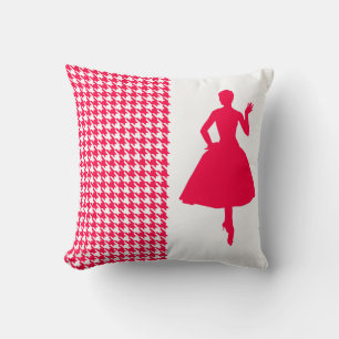 Modern Modern Hahnentrittmuster mit Silhouette Kissen