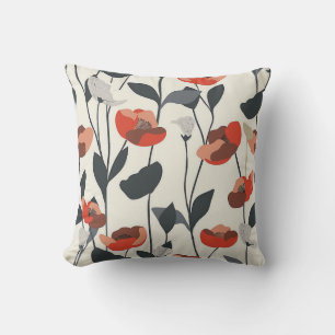 Modern Modern Mohn Floral Stilvolle Wohngestaltung Kissen