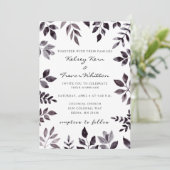 Modern Modern Mood Watercolor Floral Wedding Einla Einladung (Stehend Vorderseite)