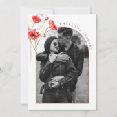 Modern Modern Poppy Red Blume Arch Foto Hochzeit Einladung (Vorderseite)
