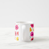 Modern Modern Poppy Rosa Rosa Blütenmuster Espressotasse (Rückseite)