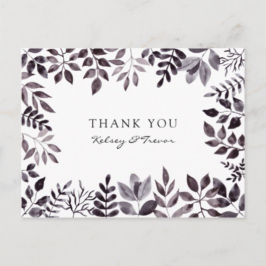 Modern Modern Watercolor Vielen Dank an die Postca Postkarte (Vorderseite)