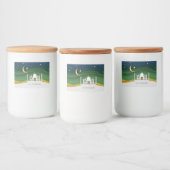 Modern moderne Eid Mubarak Papier schneiden Mosche Lebensmitteletikett (Flaschen)