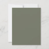 Modern moderne Green Split Flat Save the Date Card (Rückseite)