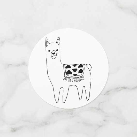 Modern moderne Sketchy Aztec Llama Baby Dusche Konfetti (Klein Vorderseite)