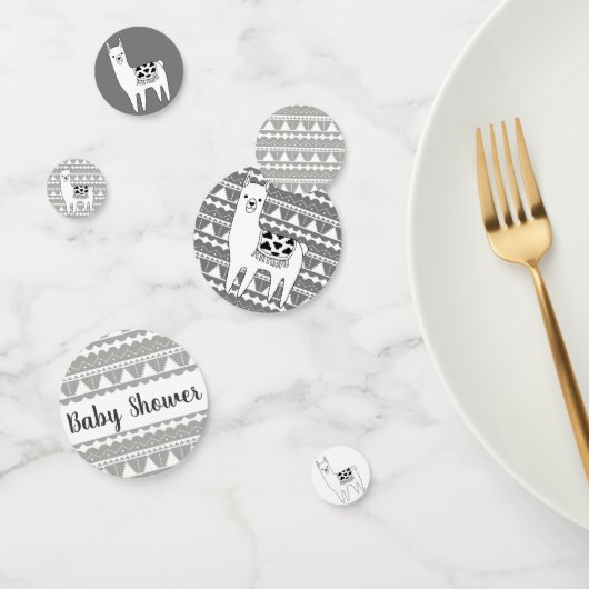 Modern moderne Sketchy Aztec Llama Baby Dusche Konfetti (Gruppe)