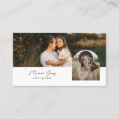 Modern moderner Einfach 2 Fotos Fotograf Visitenkarte (Vorderseite)