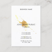 Modern moderner Gold Splash Elegantes Template Visitenkarte (Rückseite)