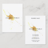 Modern moderner Gold Splash Elegantes Template Visitenkarte (Vorne/Hinten)