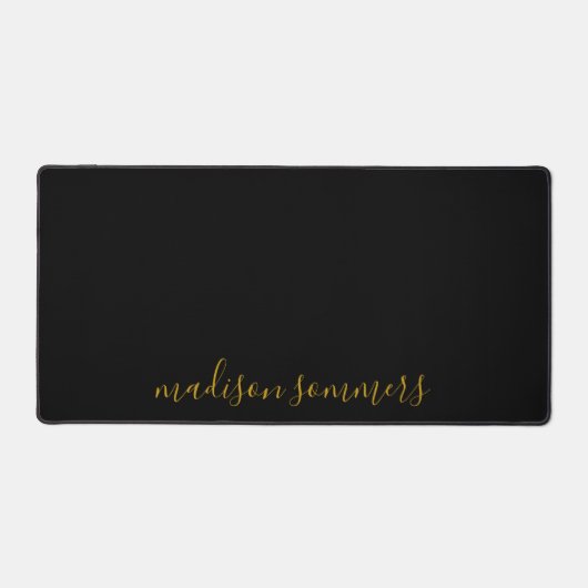 Modern moderner Goldene Skriptname auf der schwarz Schreibtischunterlage (Vorderseite)