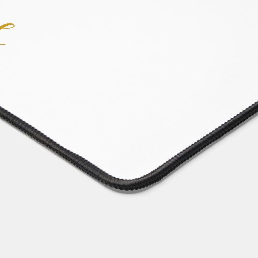 Modern moderner Goldskriptname auf der White Desk  Schreibtischunterlage (Ecke)