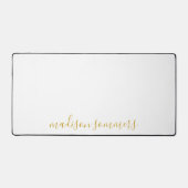 Modern moderner Goldskriptname auf der White Desk  Schreibtischunterlage (Vorderseite)