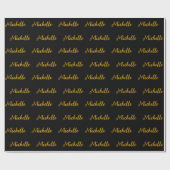 Modern moderner Script Individuelle Name Black and Geschenkpapier (Flach)