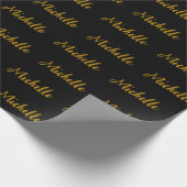Modern moderner Script Individuelle Name Black and Geschenkpapier (Ecke)