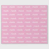 Modern moderner Script-Individuelle Name Rosa und  Geschenkpapier (Flach)