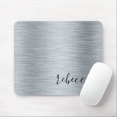 Modern moderner Silver Simple Name Mouse Pad Mousepad (Mit Mouse)