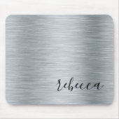 Modern moderner Silver Simple Name Mouse Pad Mousepad (Vorne)
