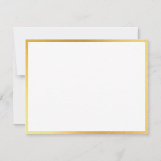 Modern modernes Design Elegantes Gold Weißes Templ Mitteilungskarte (Rückseite)