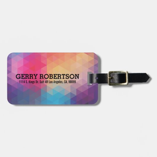 Modern modernes geometrisches Muster Gepäckanhänger (Vorderseite horizontal)