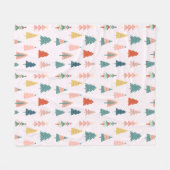 Modern modernes Weihnachtsbaummuster auf Rosa Fleecedecke (Vorderseite (Horizontal))