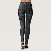 Modern modische Black Bubbles Red Fire Custom Leggings (Rückseite)