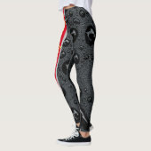 Modern modische Black Bubbles Red Fire Custom Leggings (Links)